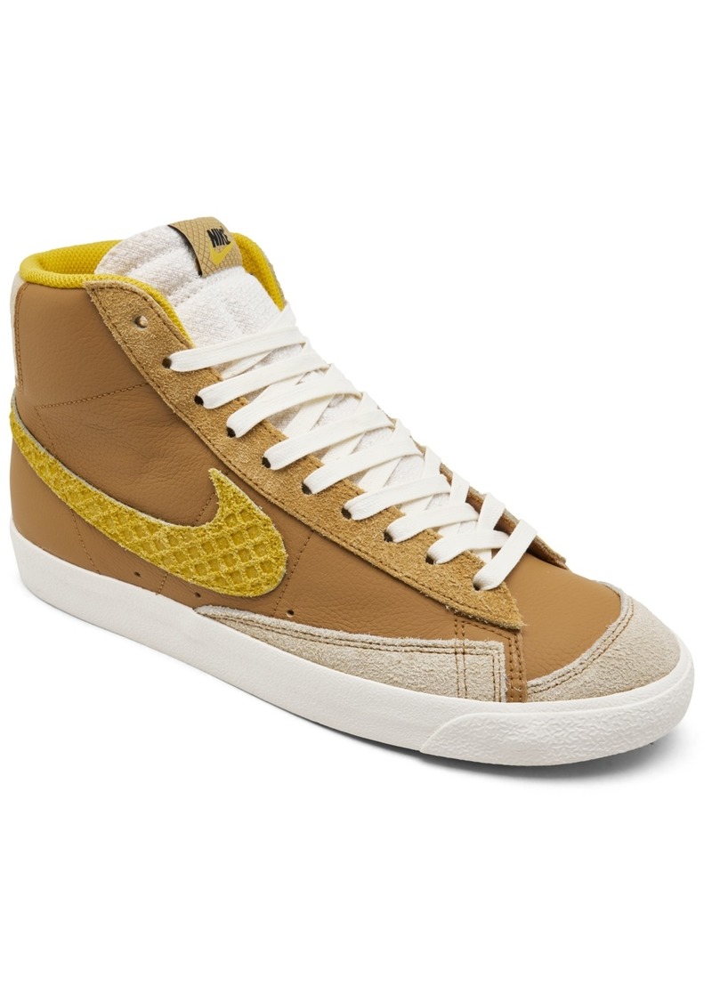 Nike Men's Blazer Mid '77 Vintage Casual Sneakers from Finish Line - Wheat/Vivid Sulfur