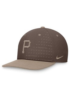 Nike Men's Brown Pittsburgh Pirates Statement Ironstone Pro Performance Snapback Hat - Brown, Khaki