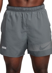 "Nike Men's Challenger Flash Dri-fit 5"" Running Shorts - Black/black/black/reflective Silv"