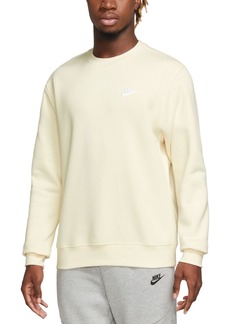 Nike Men's Club Fleece Crew Sweatshirt - Light Bone/white