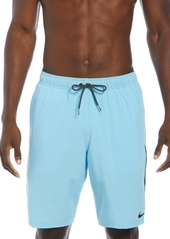 "Nike Men's Contend Water-Repellent Colorblocked 9"" Swim Trunks - Black"