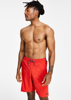 "Nike Men's Contend Water-Repellent Colorblocked 9"" Swim Trunks - University Red"