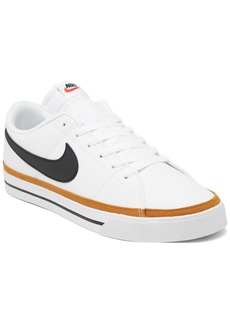 Nike Men's Court Legacy Casual Sneakers from Finish Line - White, Desert Ochre, Black