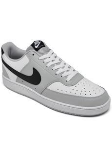 Nike Men's Court Vision Low Casual Sneakers from Finish Line - Gray Fog/Black