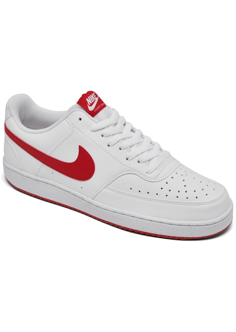 Nike Men's Court Vision Low Next Nature Casual Sneakers from Finish Line - White/Red