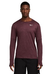 Nike Men's Element Dri-fit Long-Sleeve Crewneck T-Shirt - Night Maroo/reflective Silver