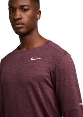 Nike Men's Element Dri-fit Long-Sleeve Crewneck T-Shirt - Night Maroo/reflective Silver