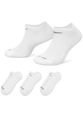 Nike Men's Everyday Plus Cushion Training No-Show Socks 3 Pairs - Black