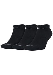 Nike Men's Everyday Plus Cushion Training No-Show Socks 3 Pairs - Black