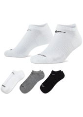 Nike Men's Everyday Plus Cushion Training No-Show Socks 3 Pairs - White