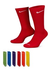 Nike Unisex Everyday Plus Cushioned Training Crew Socks (6 Pairs) - Multicolor Red