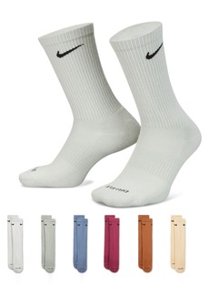 Nike Men's Everyday Plus Cushioned Training Crew Socks (6 Pairs) - Multicolor/White