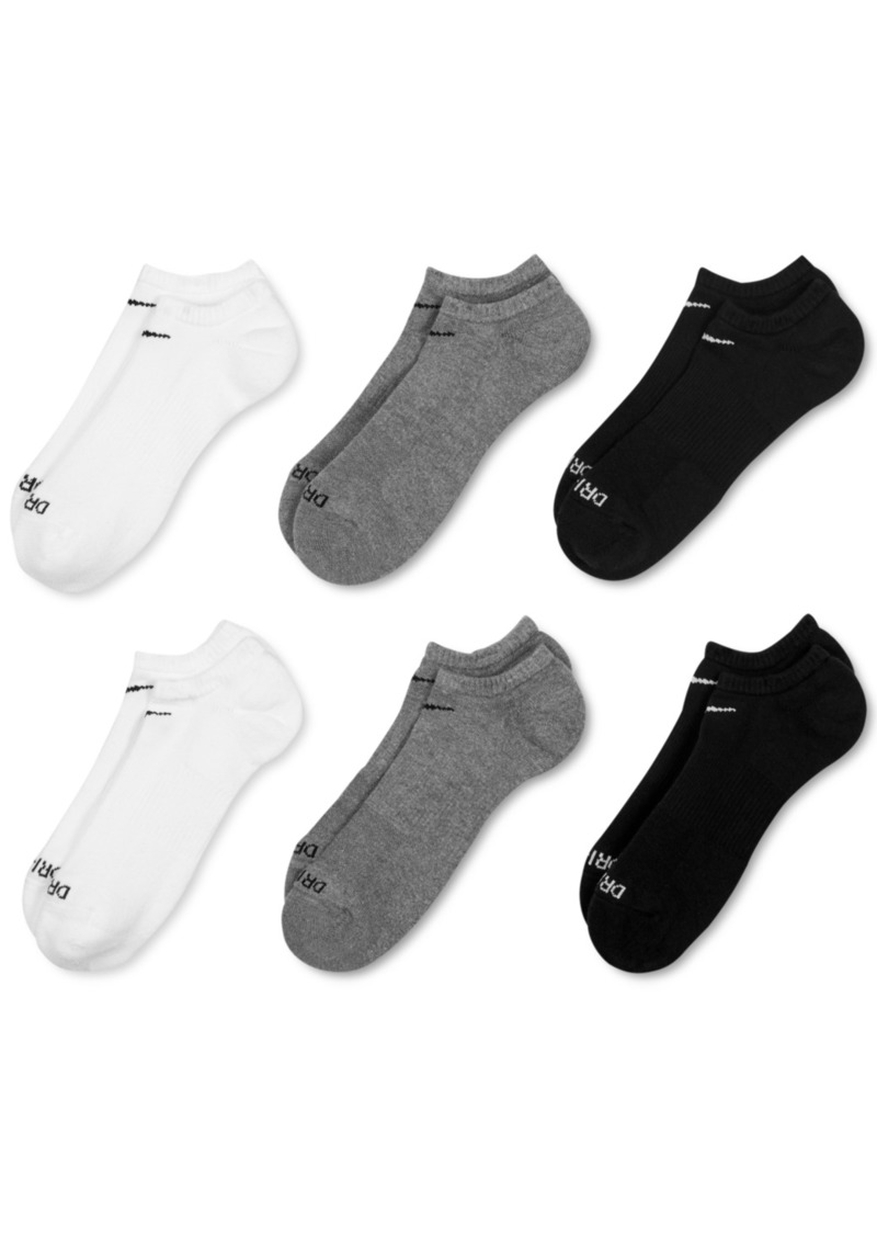 Nike Unisex Everyday Plus Cushioned Training No-Show Socks 6 Pairs - Multi