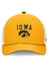 Nike Men's Gold Iowa Hawkeyes Letter Logo Trucker Adjustable Hat - Gold, White