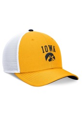 Nike Men's Gold Iowa Hawkeyes Letter Logo Trucker Adjustable Hat - Gold, White