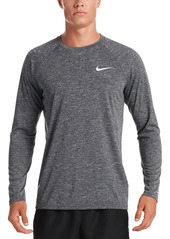 Nike Men's Heather Hydroguard Long Sleeve Swim T-Shirt - Black