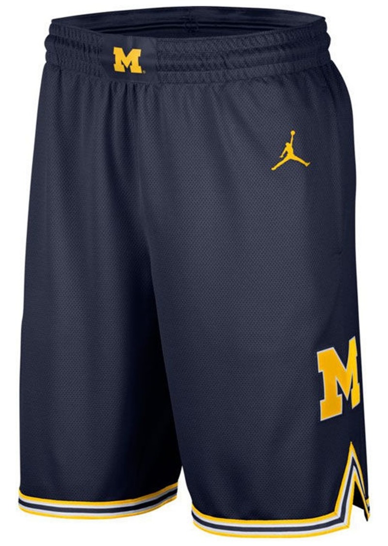 Nike Men's Michigan Wolverines Replica Basketball Road Shorts - Navy/Gold