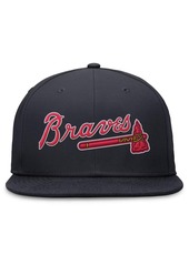 Nike Men's Navy Atlanta Braves Evergreen Performance Fitted Hat - Pitchblue