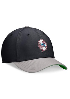 Nike Men's Navy/Gray New York Yankees Cooperstown Collection Rewind swoosh flex Performance Hat - Ptblupwtgy