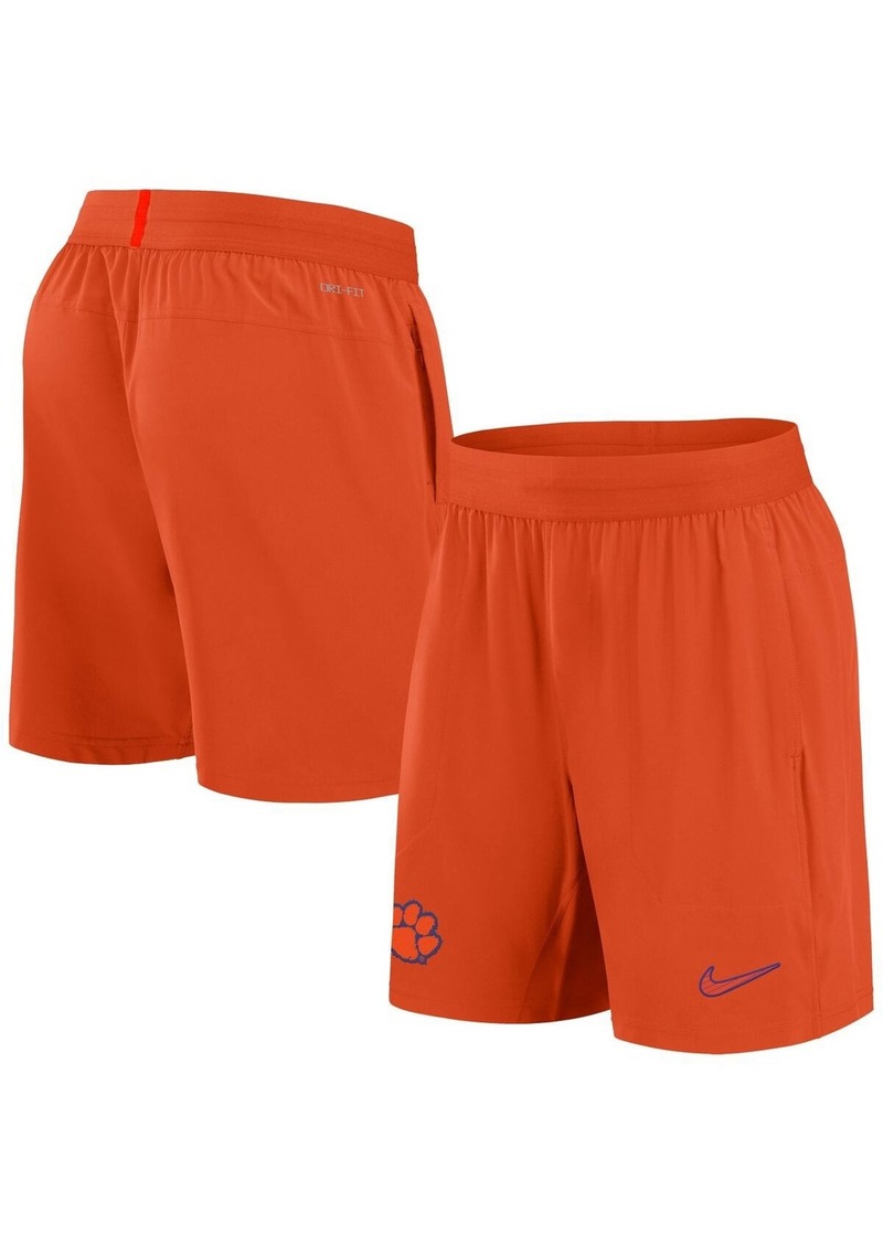 Nike Men's Orange Clemson Tigers 2024 Sideline Performance Shorts - Orange, White