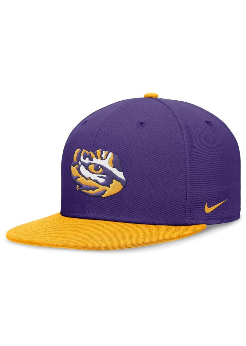 Nike Men's Purple/Gold Lsu Tigers Performance Fitted Hat - Purple, Gold