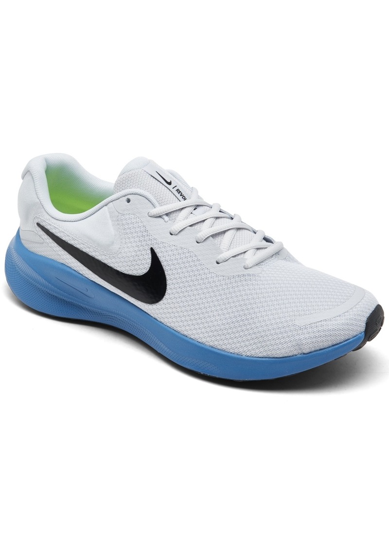 Nike Men's Revolution 7 Running Sneakers from Finish Line - Pure Platinum/Blue/Black