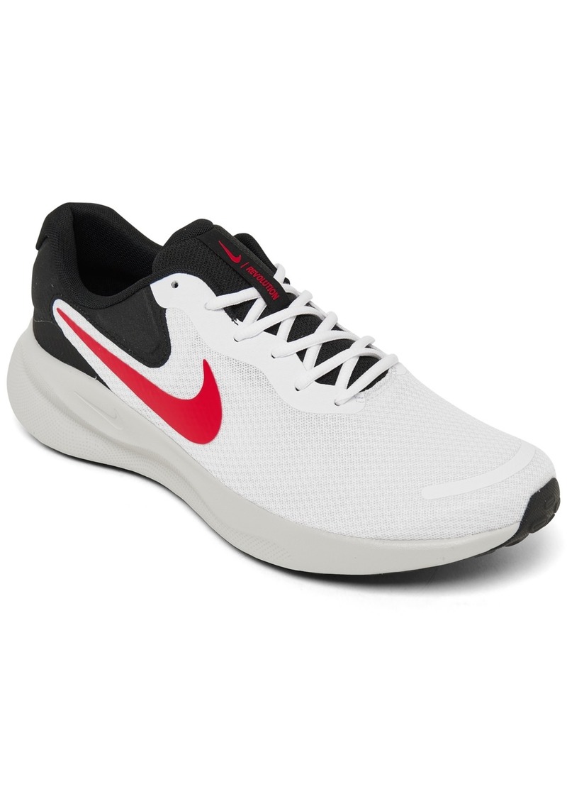 Nike Men's Revolution 7 Running Sneakers from Finish Line - White/Red