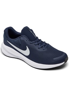 Nike Men's Revolution 7 Running Sneakers from Finish Line - Navy, Pure Platinum