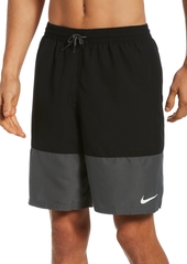 "Nike Men's Split Colorblocked 9"" Swim Trunks - Black"