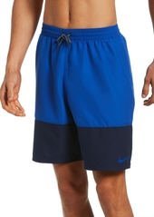 "Nike Men's Split Colorblocked 9"" Swim Trunks - Aquarius Blue"