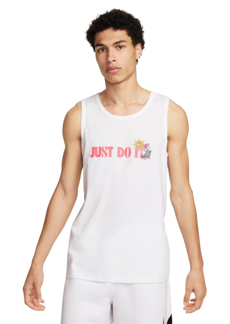 Nike Men's Sportswear Club Classic-Fit Graphic Tank - White