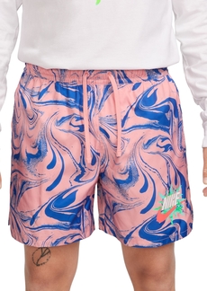 Nike Men's Sportswear Lined Logo Swirl Shorts - Bleached Coral