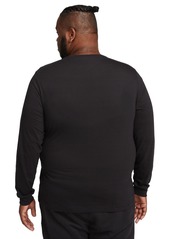 Nike Men's Sportswear Relaxed Fit Long-Sleeve Swoosh Logo T-Shirt - Black