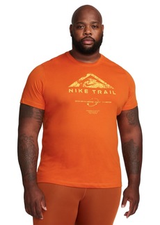 Nike Men's Sportswear Relaxed Fit Short Sleeve Trail Graphic T-Shirt - CAMPFIRE ORANGE