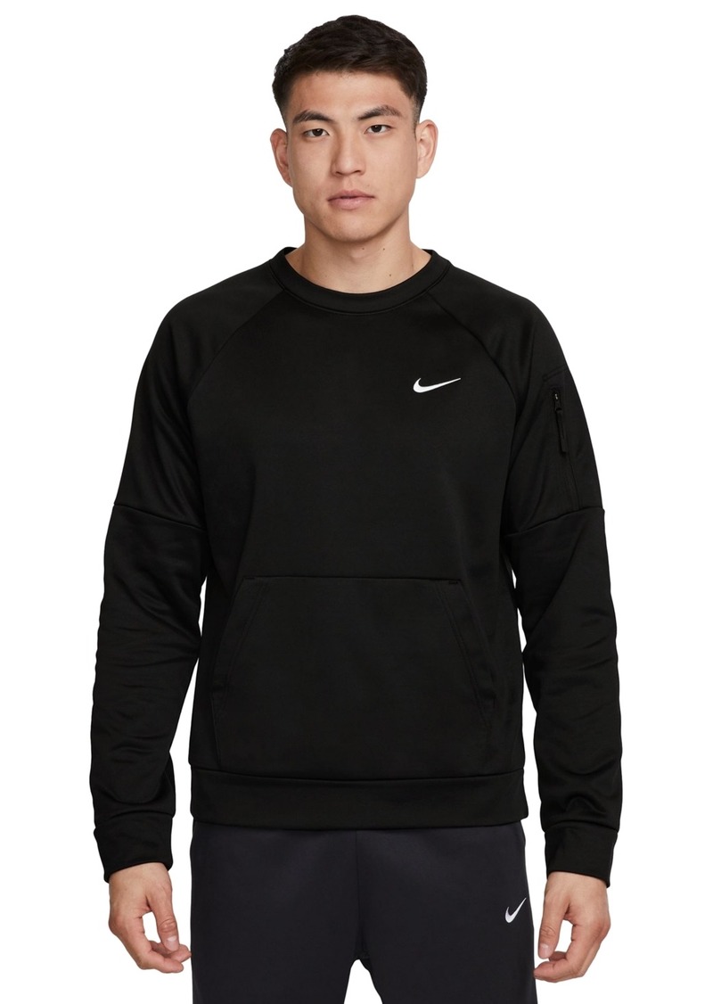 Nike Men's Therma-fit Crewneck Long-Sleeve Fitness Shirt - Black/white