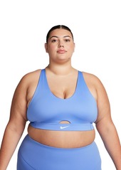 Nike Plus Size Active Indy Plunge Cutout Medium-Support Padded Sports Bra - Black