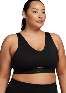 Nike Plus Size Active Indy Plunge Cutout Medium-Support Padded Sports Bra - Black