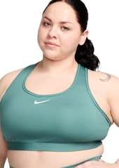 Nike Plus Size Active Medium-Support Padded Logo Sports Bra - Lilac Bloom/white