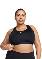 Nike Plus Size Active Medium-Support Padded Logo Sports Bra - Lilac Bloom/white