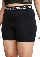 Nike Plus Size Active Pro-365 Dri-fit Elastic Logo Shorts - Black