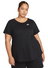 Nike Plus Size Active Sportswear Club Essentials Short-Sleeve T-Shirt - Black