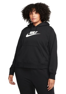 Nike Plus Size Active Sportswear Club Hooded Fleece Sweatshirt - Black