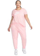 Nike Plus Size Active Sportswear Club Mid-Rise Fleece Jogger Pants - Medium Soft Pink/white