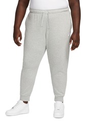 Nike Plus Size Active Sportswear Club Mid-Rise Fleece Jogger Pants - Black/white