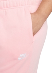 Nike Plus Size Active Sportswear Club Mid-Rise Fleece Jogger Pants - Medium Soft Pink/white