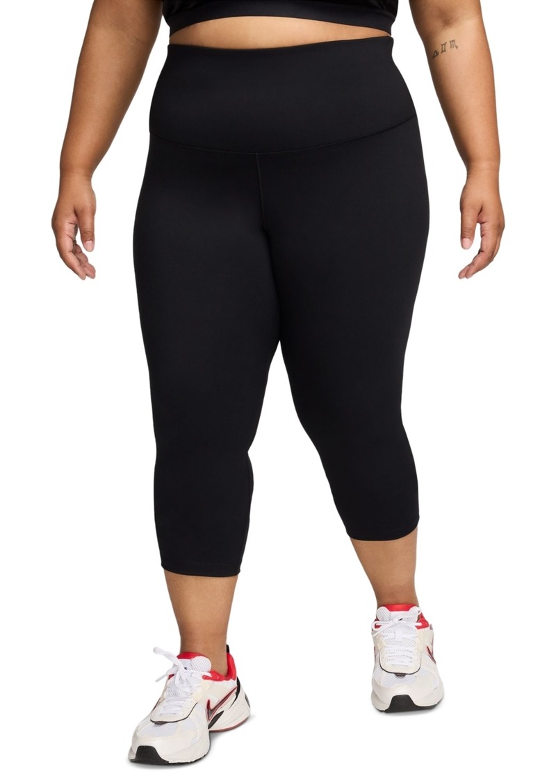 Nike Plus Size One High-Waisted Crop Leggings - Black/black