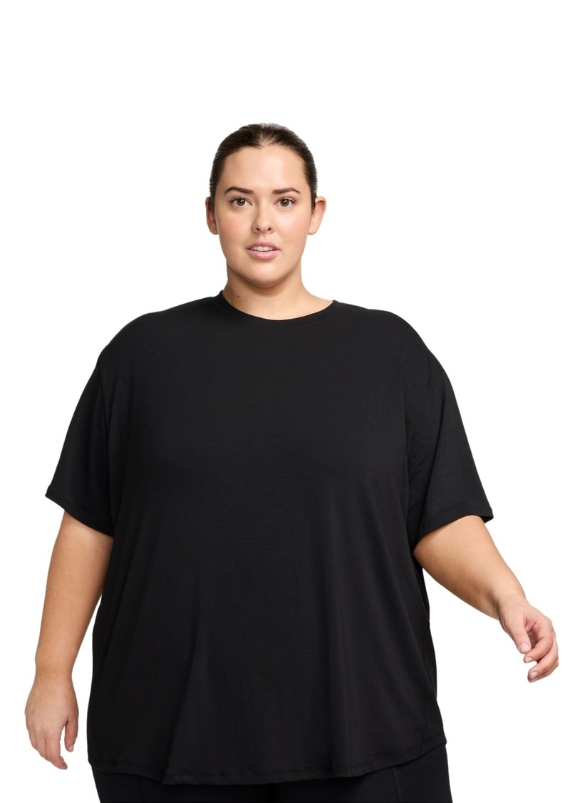 Nike Plus Size One Relaxed Dri-fit Shorts-Sleeve Top - Black/black