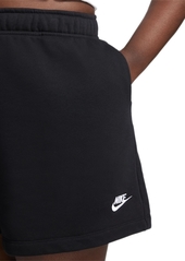 Nike Plus Size Sportswear Club Fleece Mid-Rise Pull-On Shorts - Black/whit