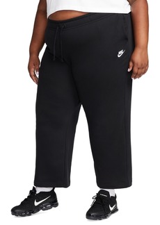 Nike Plus Size Sportswear Club Fleece Mid-Rise Wide-Leg Sweatpants - Black
