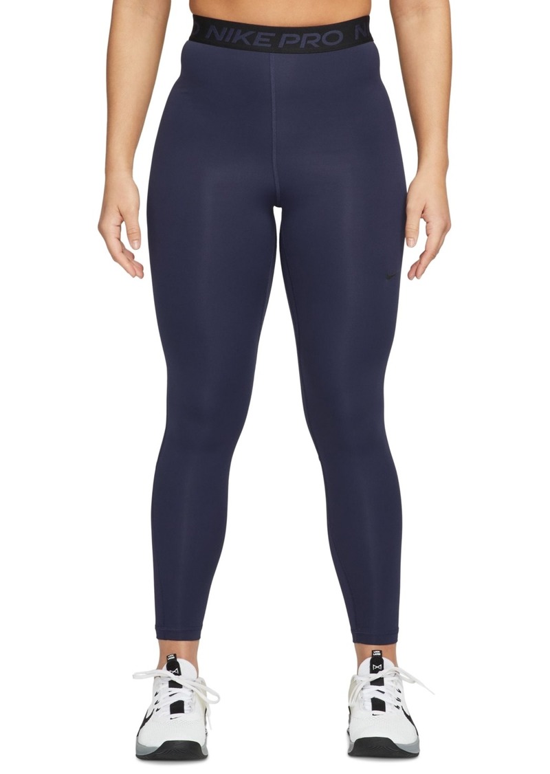 Nike Pro 365 Women's High-Waisted 7/8 Mesh Panel Leggings - Purple Ink/black/black